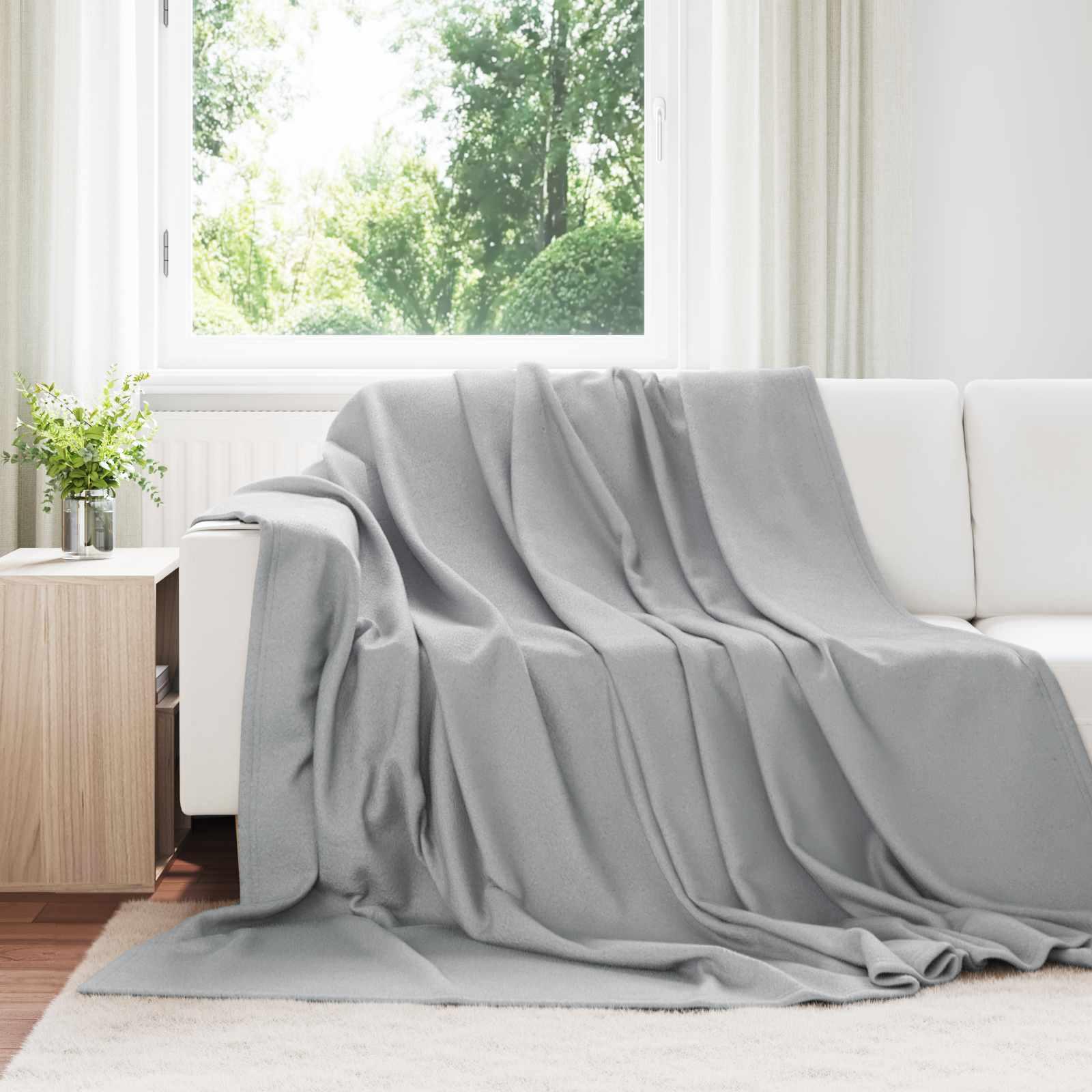 Kastetæpper 170 X 130 Cm Fleece - Grå / 240 x 270 cm / 24