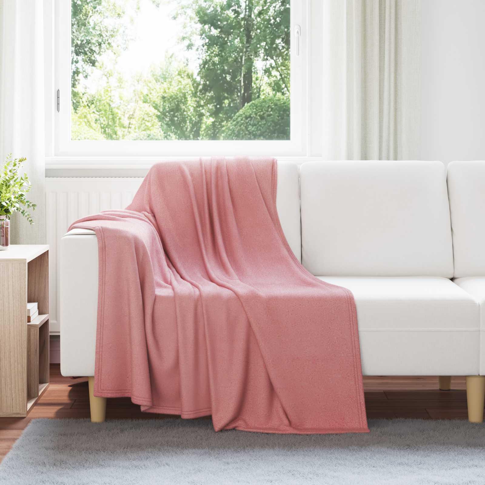 Kastetæpper 6 stk Lyserød 170 x 130 cm Fleece