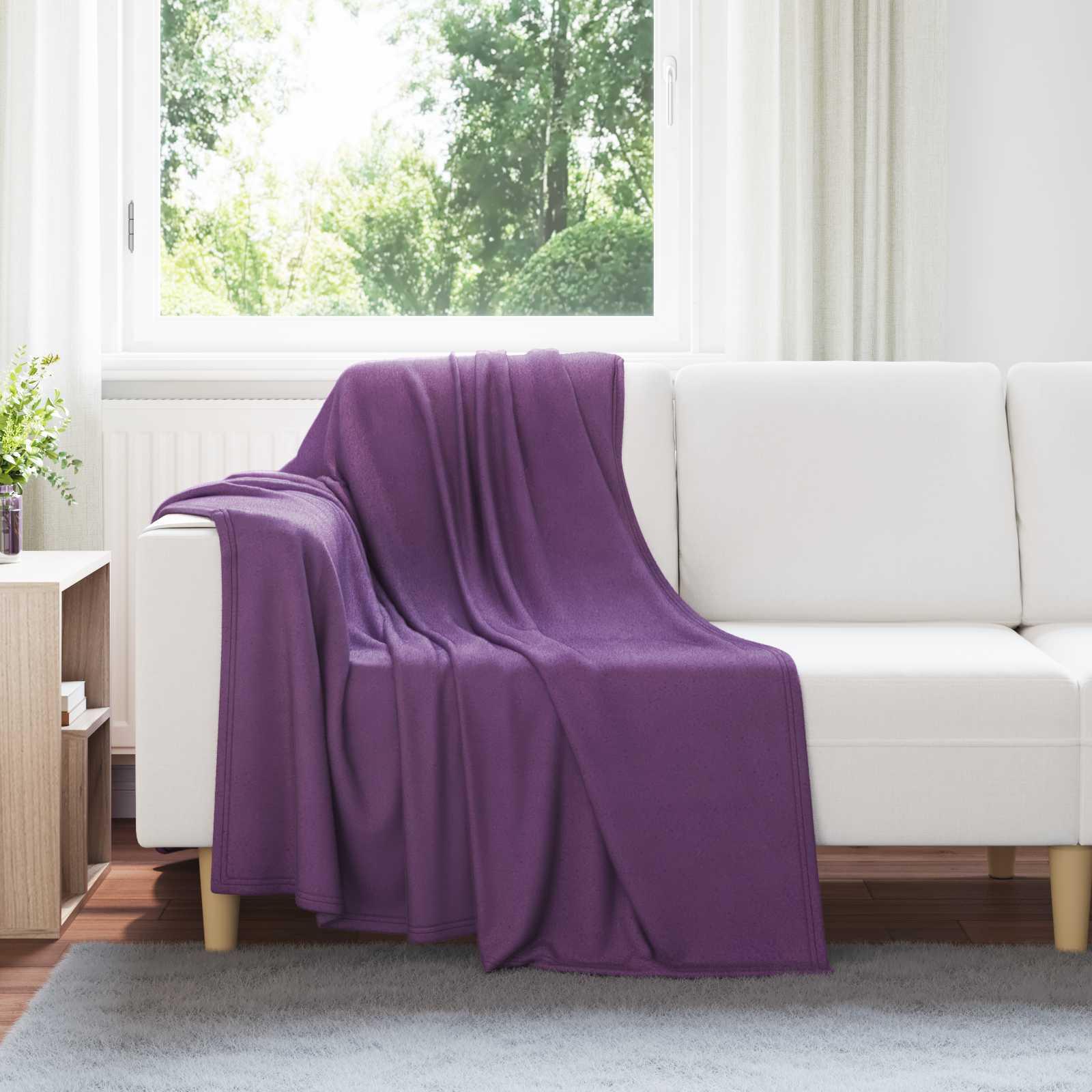 Kastetæpper 6 stk Lilla 170 x 130 cm Fleece