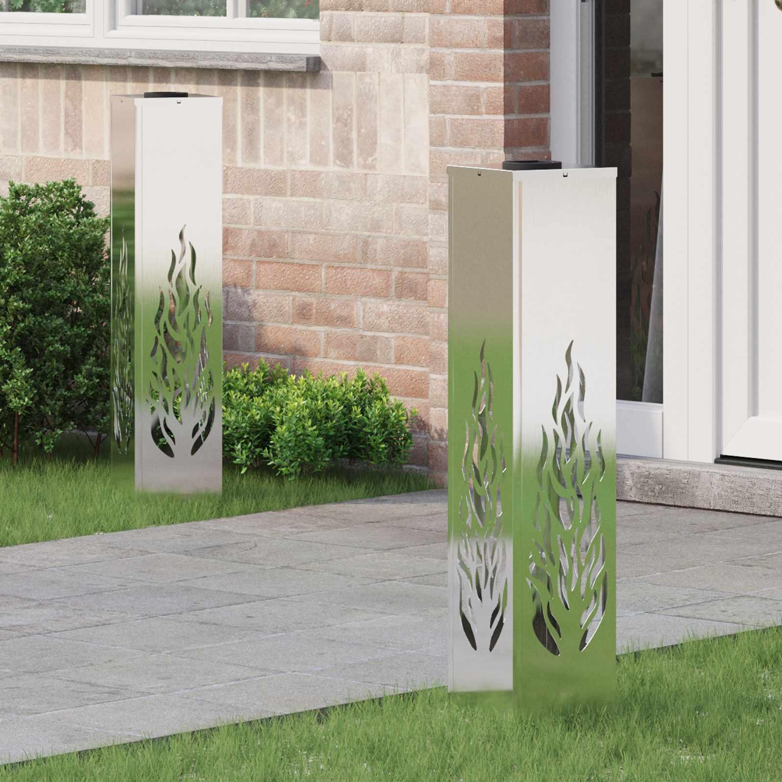 Solar LED sti lys 2 stk Rustfrit stål Rustfrit stål