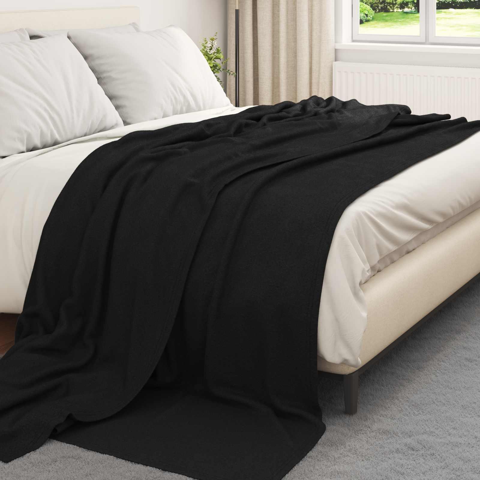 Kastetæpper 6 stk Sort 270 x 240 cm Fleece