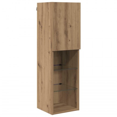 TV Væg Enhed Vægmonteret 4 stk Artisan Egetræ Konstrueret træ