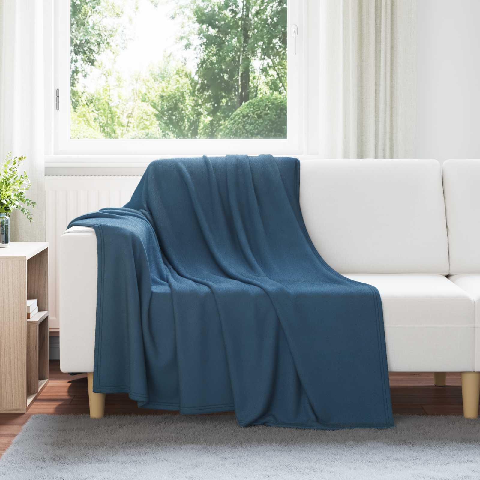 Kastetæpper 6 stk Mørkeblå 200 x 150 cm Fleece