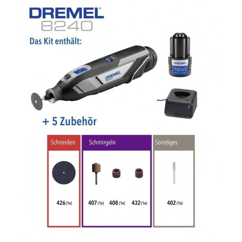 Dremel 8240 multiværktøj - batteridrevet vinkelsliber/multisliper