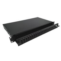 A-LAN FOP-1U-24SCD-C - 24-port patchpanel, 1U, sort billede