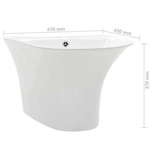 Vask Hvid 47 x 45 x 37 cm Glaseret Keramik