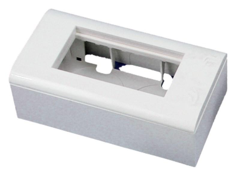 Alantec OS010 vægdåse med støtte og ramme - 90 × 45 mm, hvid