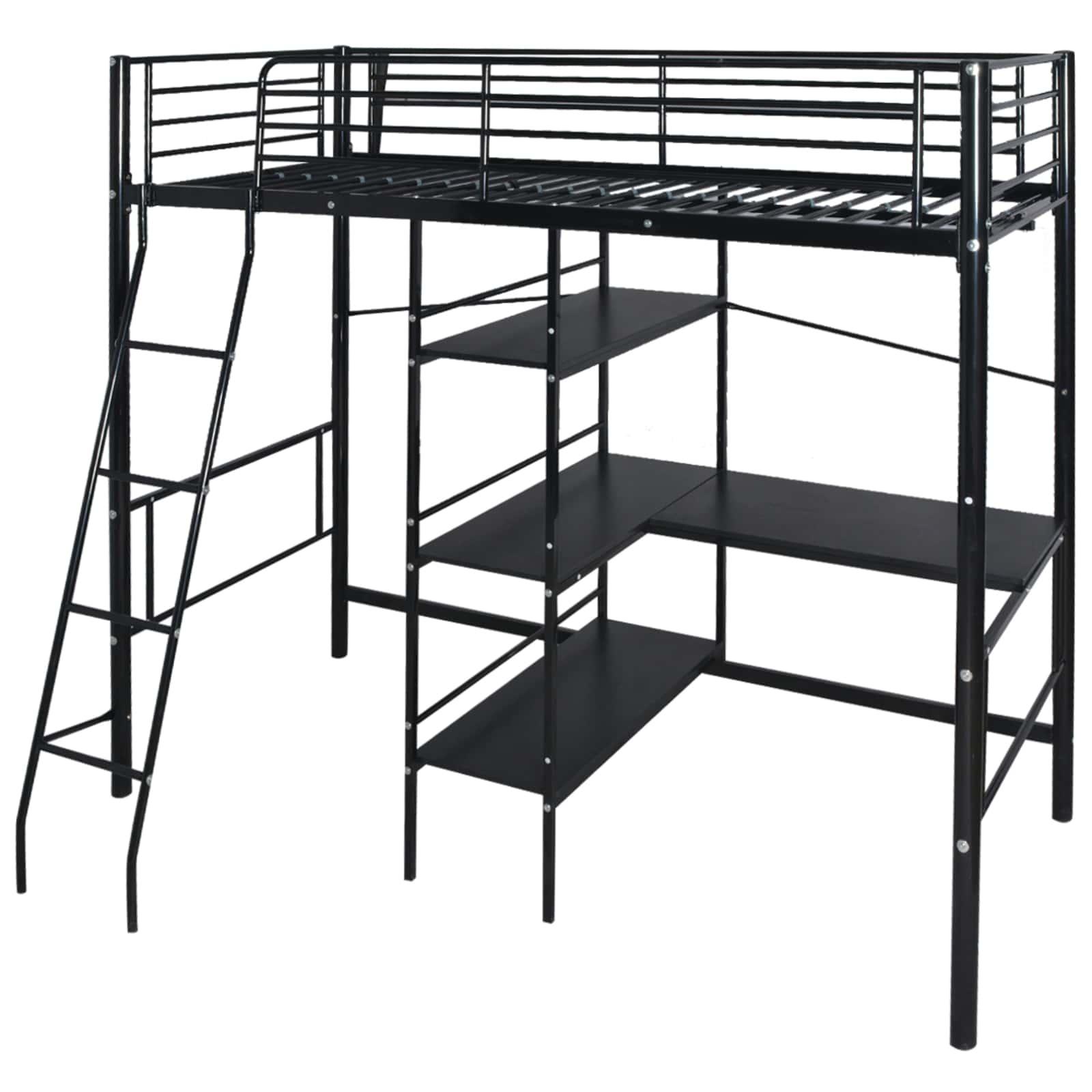 Seng med madras Sort 200 x 90 cm Metal