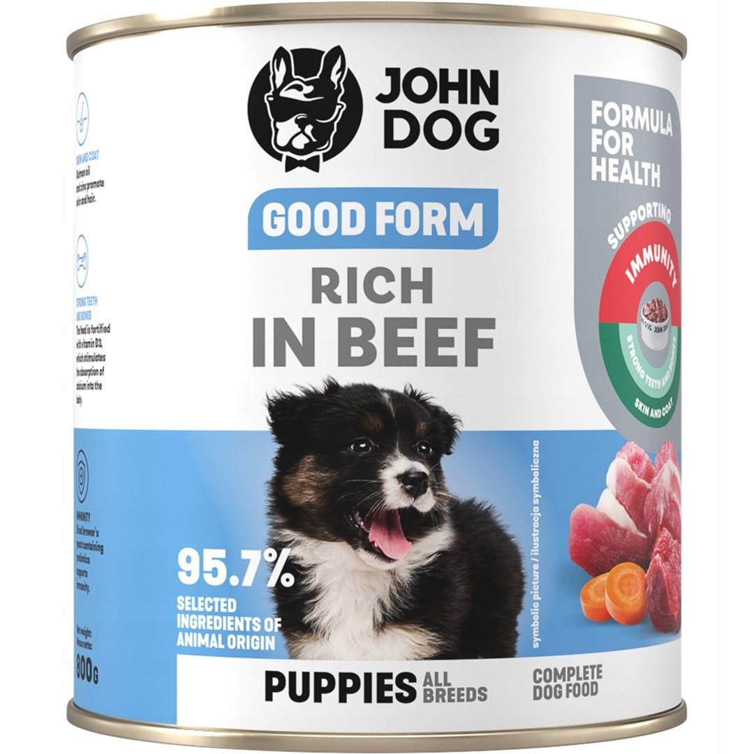 JOHN DOG Good Form Junior â vÃ¥dfoder med oksekÃ¸d 800 g