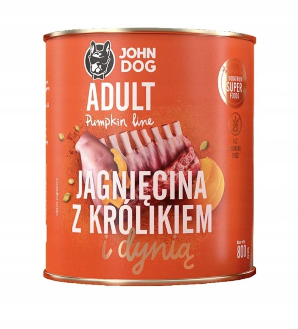 JOHN DOG Adult Pumpkin â vÃ¥dfoder med lam, kanin og grÃ¦skar 800 g