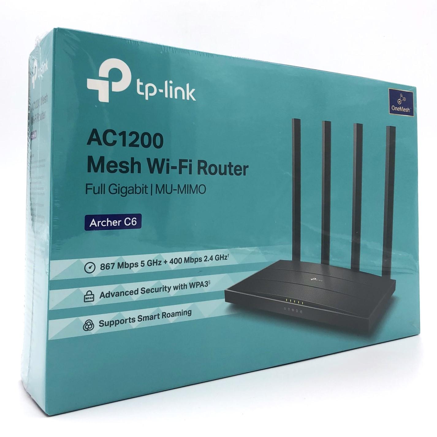 TP-Link Archer C6 AC1200 dual-band Wi‑Fi 5 router med gigabit og MU‑MIMO billede