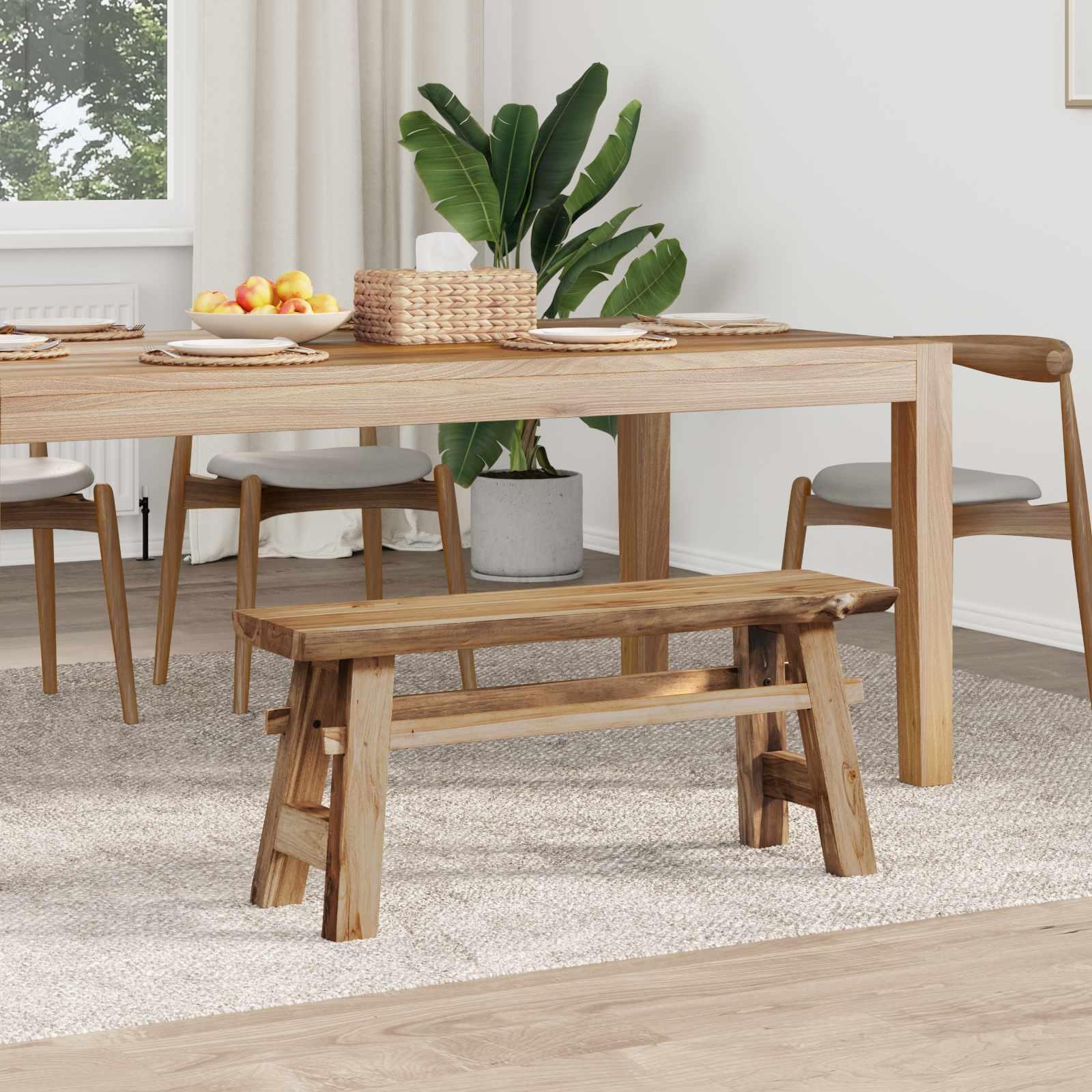 BÃ¦nk i massiv teak - naturfarvet 100 Ã 29 Ã 43,5 cm