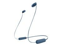 Sony WI-C100 trådløse in-ear høretelefoner med mikrofon – blå