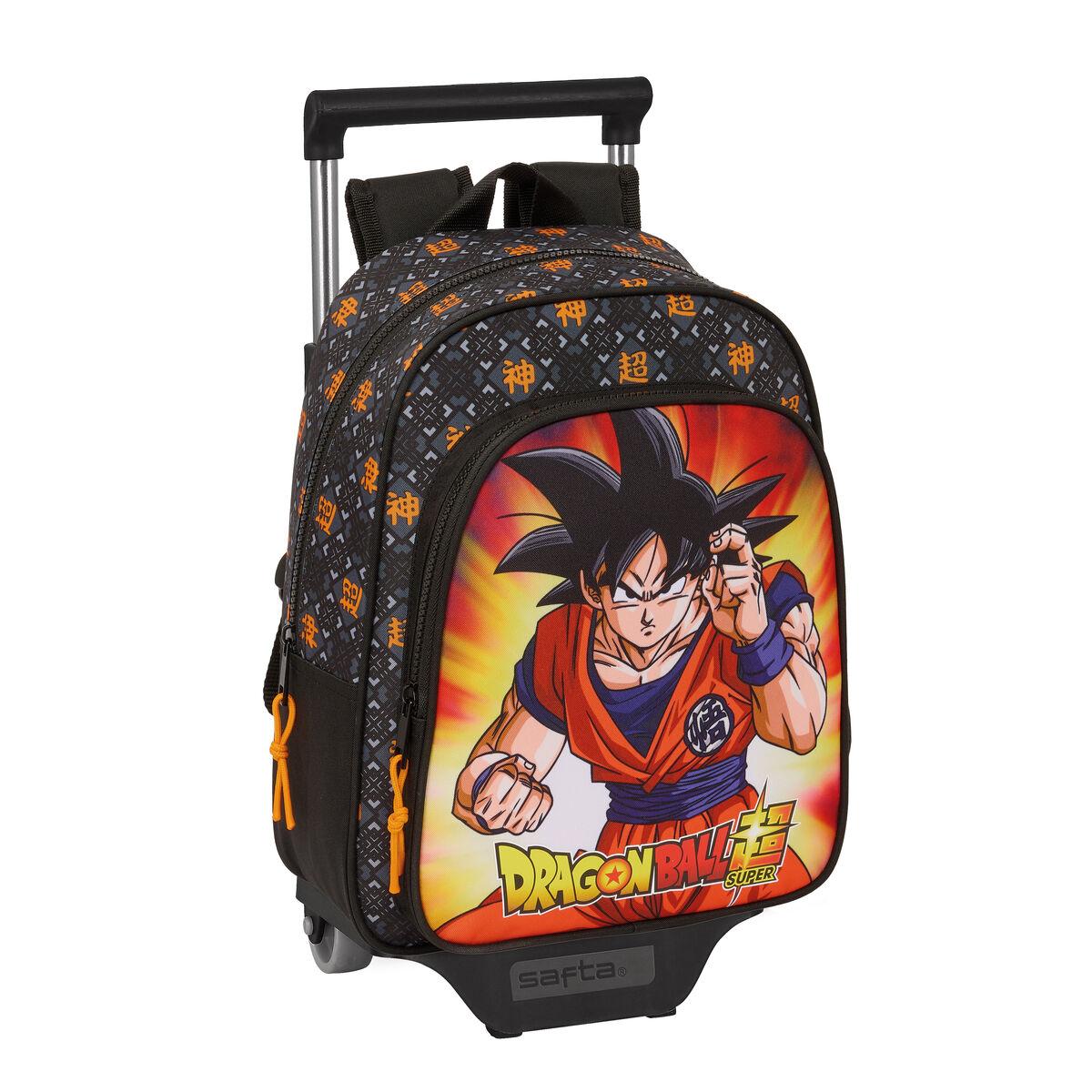 Dragon Ball skolerygsæk med hjul - sort, 27 × 33 × 10 cm