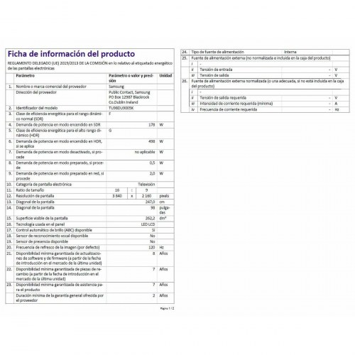 Samsung TU98DU9005 98" 4K UHD Smart TV (2024)