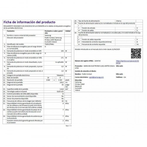 Samsung TQ65Q7F 65" QLED 4K Ultra HD HDR Smart TV