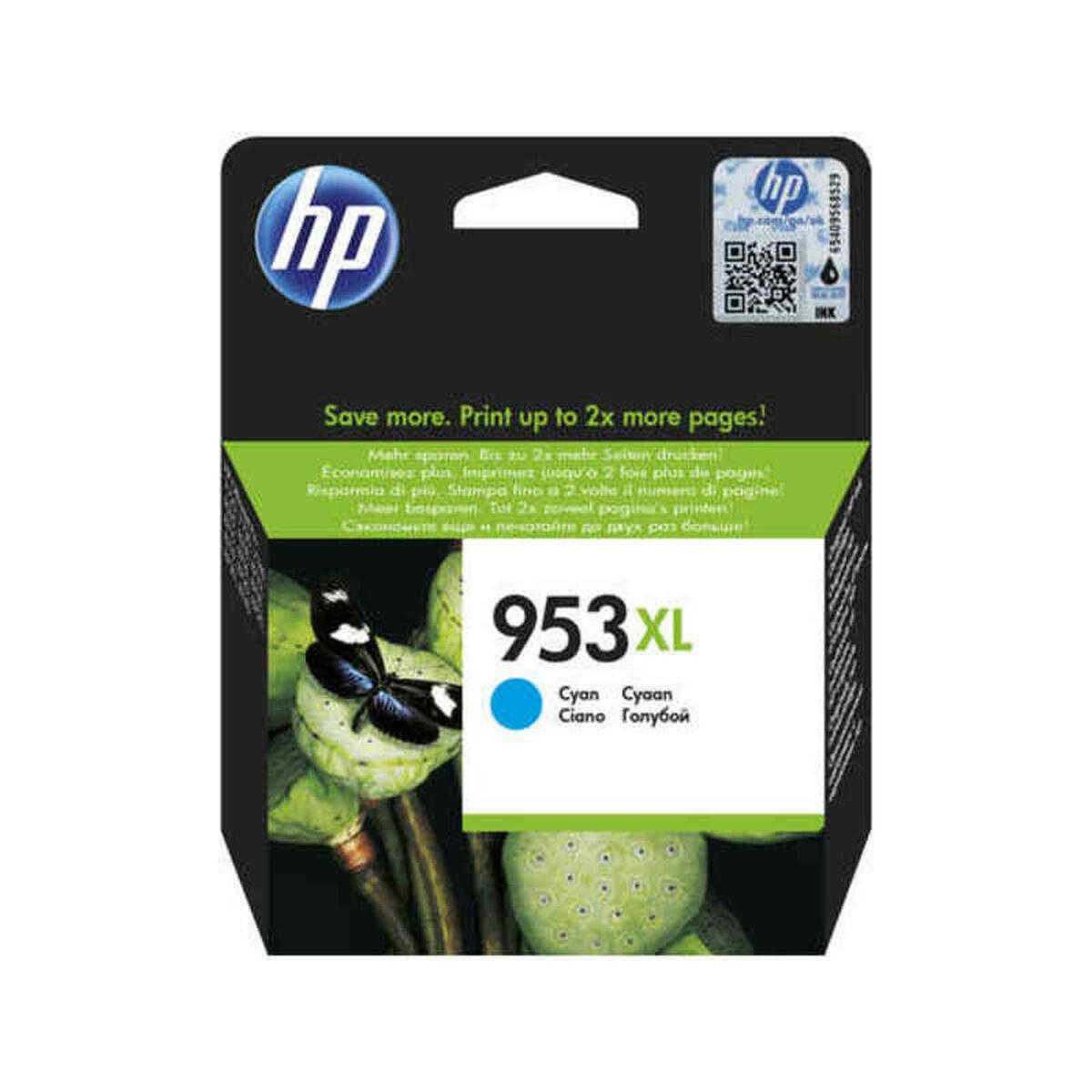Blækpatron HP 953XL cyan – høj kapacitet, original