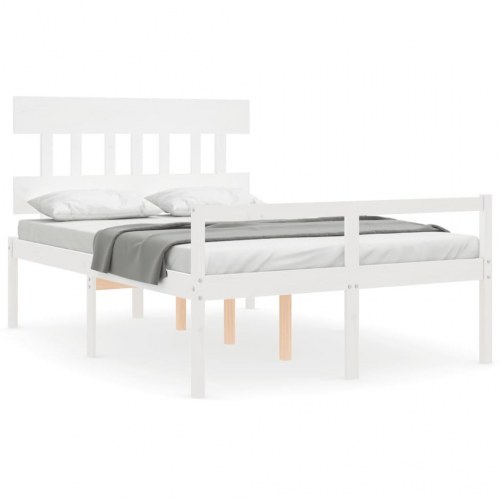 Seniorseng med sengegavl 120 x 200 cm - hvid