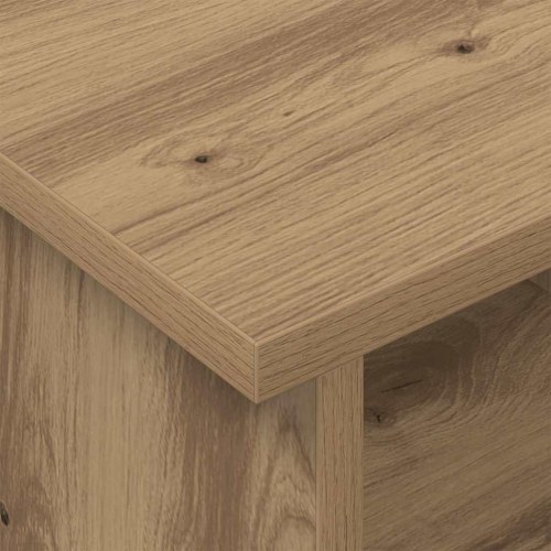 TV-bord i artisan egetræ-look 100 × 35 × 35 cm - konstrueret træ på hjul