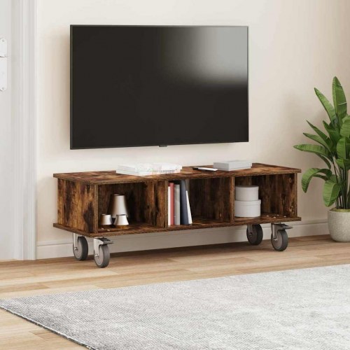 TV-bord i røget eg - 100 × 35 × 35 cm, konstrueret træ