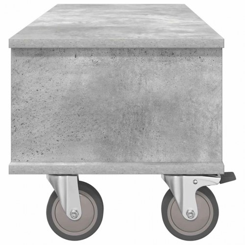 TV-bord på hjul - beton grå, 100 × 35 × 35 cm i konstrueret træ