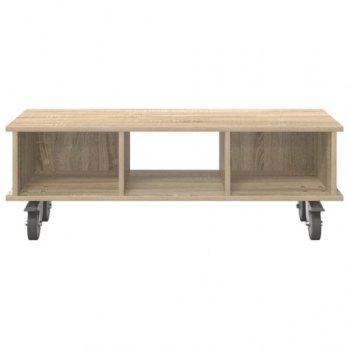 TV-bord i sonoma eg 100 × 35 × 35 cm - konstrueret træ, med opbevaring