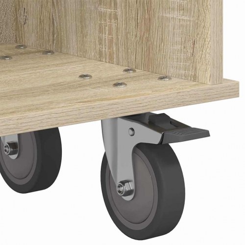 TV-bord i sonoma eg 100 × 35 × 35 cm - konstrueret træ, med opbevaring