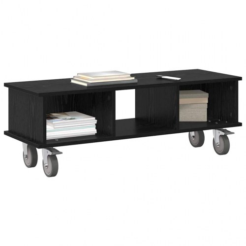 TV-bord i sort eg - konstrueret træ, 100 × 35 × 35 cm