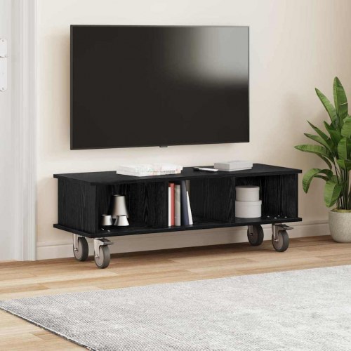 TV-bord i sort eg - konstrueret træ, 100 × 35 × 35 cm