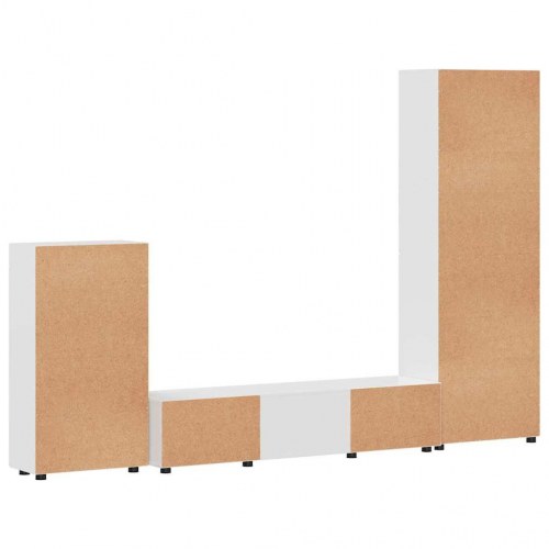 TV-møbelsæt med skuffe med hylde Høj gloss hvid Konstrueret træ