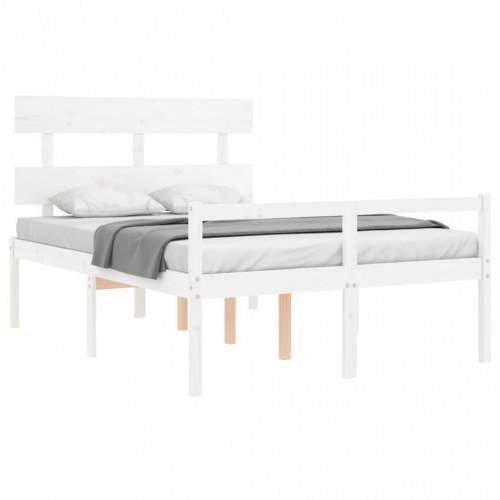 Seniorseng med sengegavl 120 x 200 cm - hvid