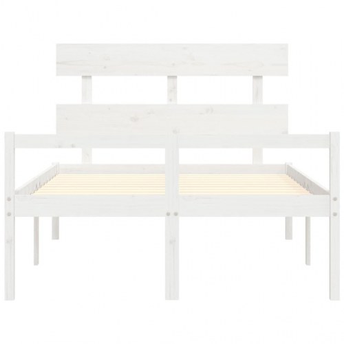 Seniorseng med sengegavl 120 x 200 cm - hvid