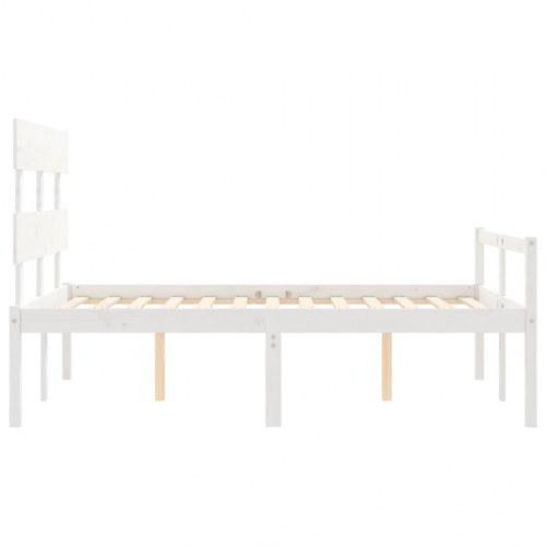Seniorseng med sengegavl 120 x 200 cm - hvid