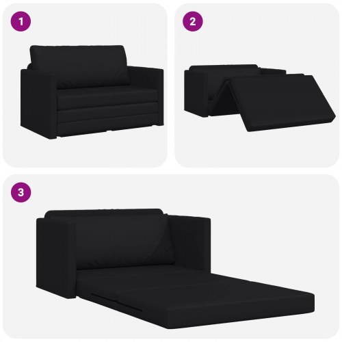 Foldesofa seng Sort 124 x 71 x 78 cm PVC