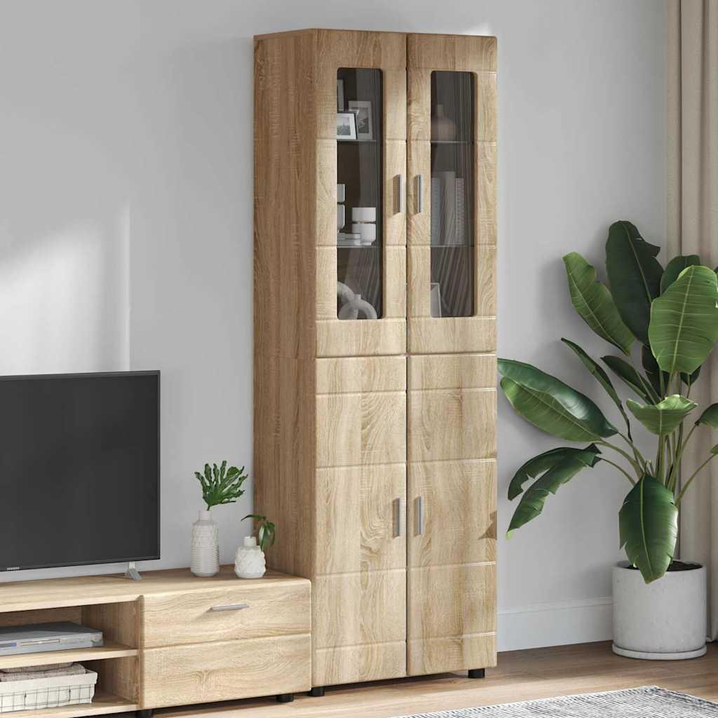 Highboard med hylde Sonoma eg 60 x 35 x 182 cm Konstrueret træ