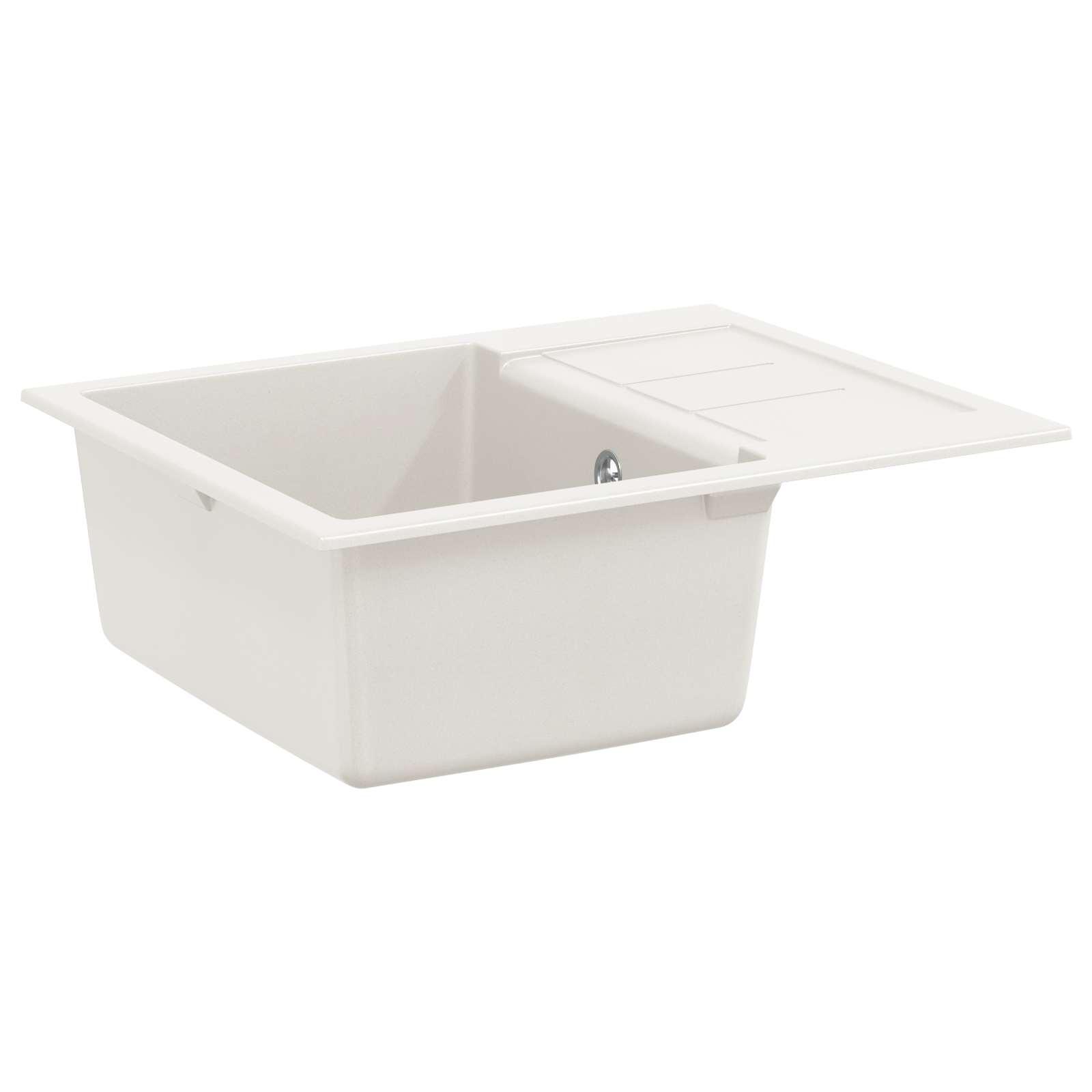 Vask Hvid 620 x 500 mm 80% Kvarts og 20% Resin