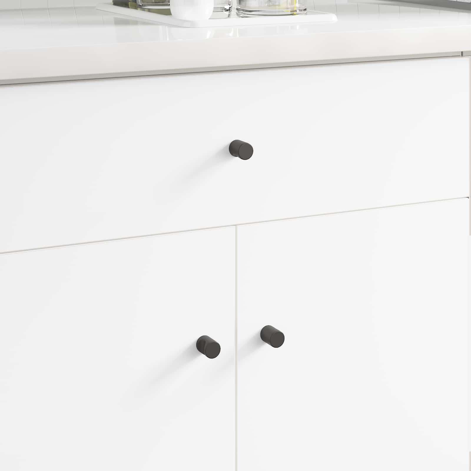 Kabinet Knob 2 stk Sort 18 x 23 mm Jern