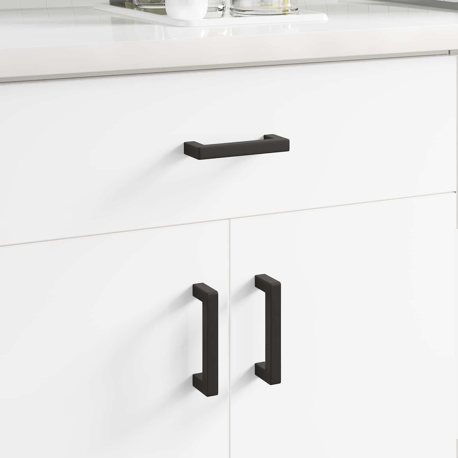 Møbel Håndtag 2 stk Sort 110 x 12 x 36 mm Jern