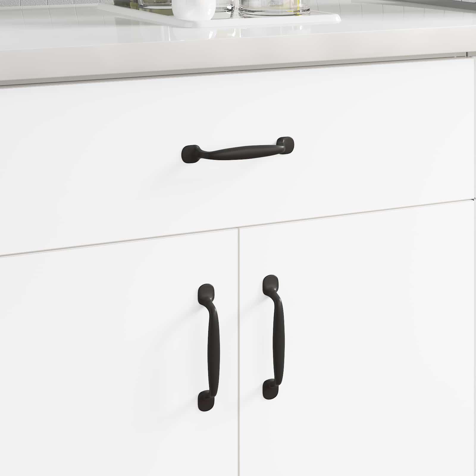 Møbel Håndtag 2 stk Sort 130 x 19,4 x 22,3 mm Aluminium