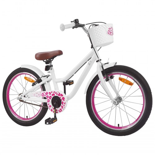 Børnecykel 20 tommer til børn i alderen 6-11 år Hvid