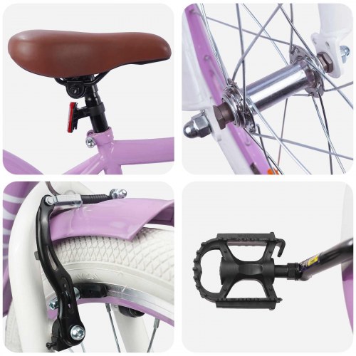 Børnecykel 20 tommer til børn i alderen 6-11 år Lilla