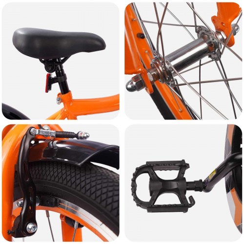 Børnecykel 20 tommer til børn i alderen 6-11 år Orange