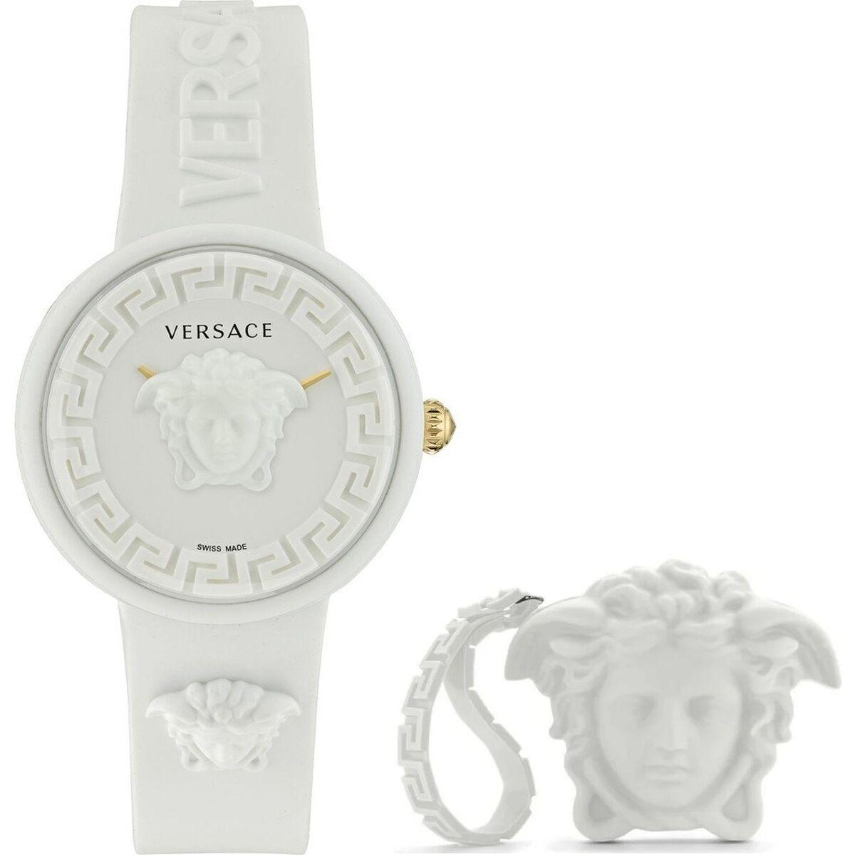 Versace Medusa Pop 3H dameur 39 mm - hvid silikone + silikonepung