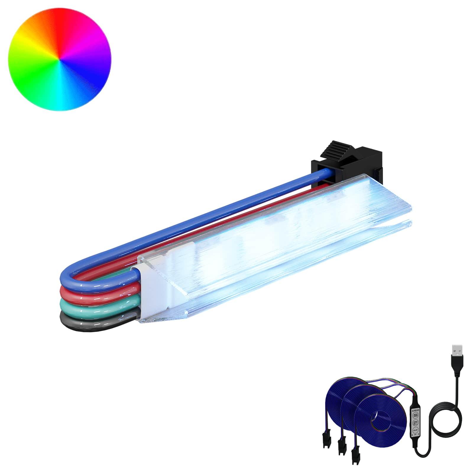 LED Strip 4 stk Sort og flerfarvet 150 cm Kobber og plastik