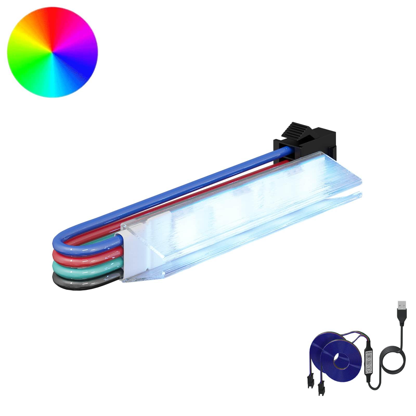 LED Strip 4 stk Sort og flerfarvet 150 cm Kobber og plastik