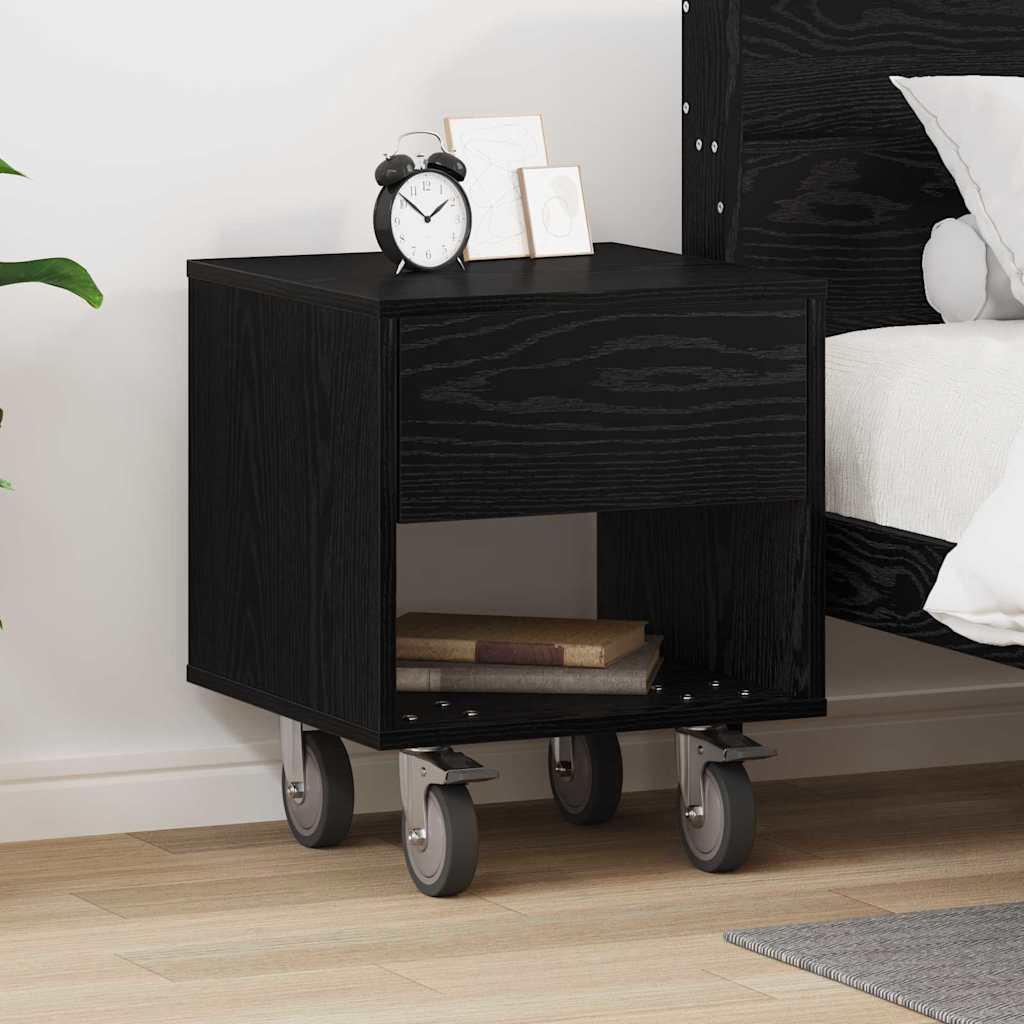 Sengebord i sort eg 40,5 × 40 × 48 cm - konstrueret træ