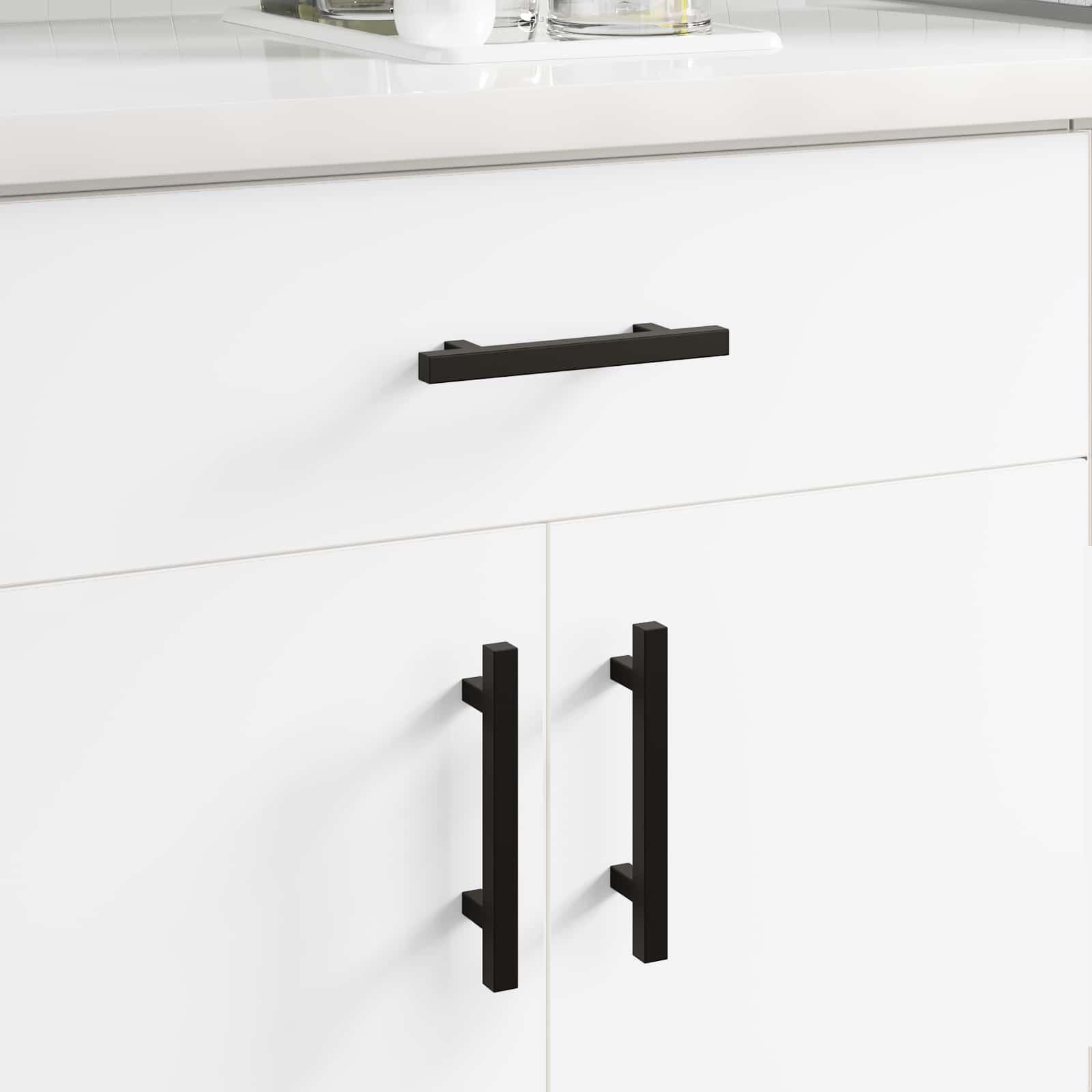 Skab Håndtag 2 stk Sort M4 x 18 mm Rustfrit stål