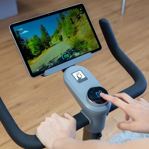 Nexgim stationær motionscykel med Bluetooth 5.0 - grå (OUTLET B)