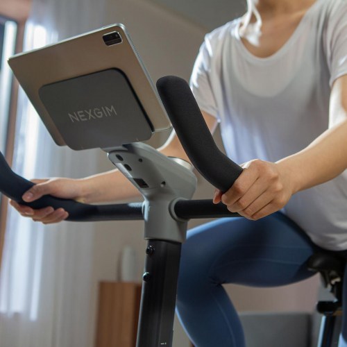 Nexgim stationær motionscykel med Bluetooth 5.0 - grå (OUTLET B)