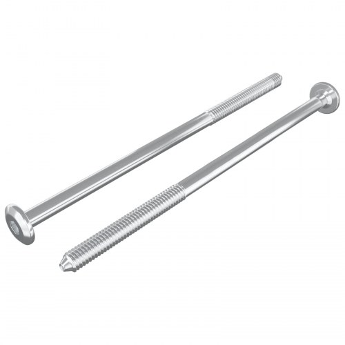 Møbelskruer 2 stk Sølv M6 x 120 mm Stål